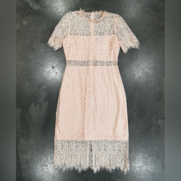 Lulus Remarkable Blush Pink Lace Dress Size M - Picture 2 of 7